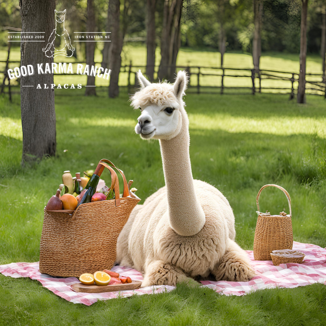 Alpaca Picnic in the Pasture